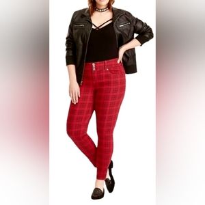 Torrid Denim Jeans Legging Skinny Tummy Control High Rise Jester Red 18